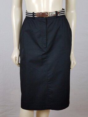 ASTOR ONE black skirt with black and white belt size 8